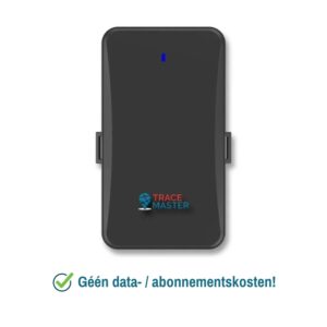 Afbeelding van een GPS Tracker / volgsysteem zonder abonnement. Voor deze GPS tracker is geen mobiel data abonnement nodig en zijn er dus geen aanvullende of extra datakosten! Gewoon Plug & Play. De Tracemaster 100 PRO.